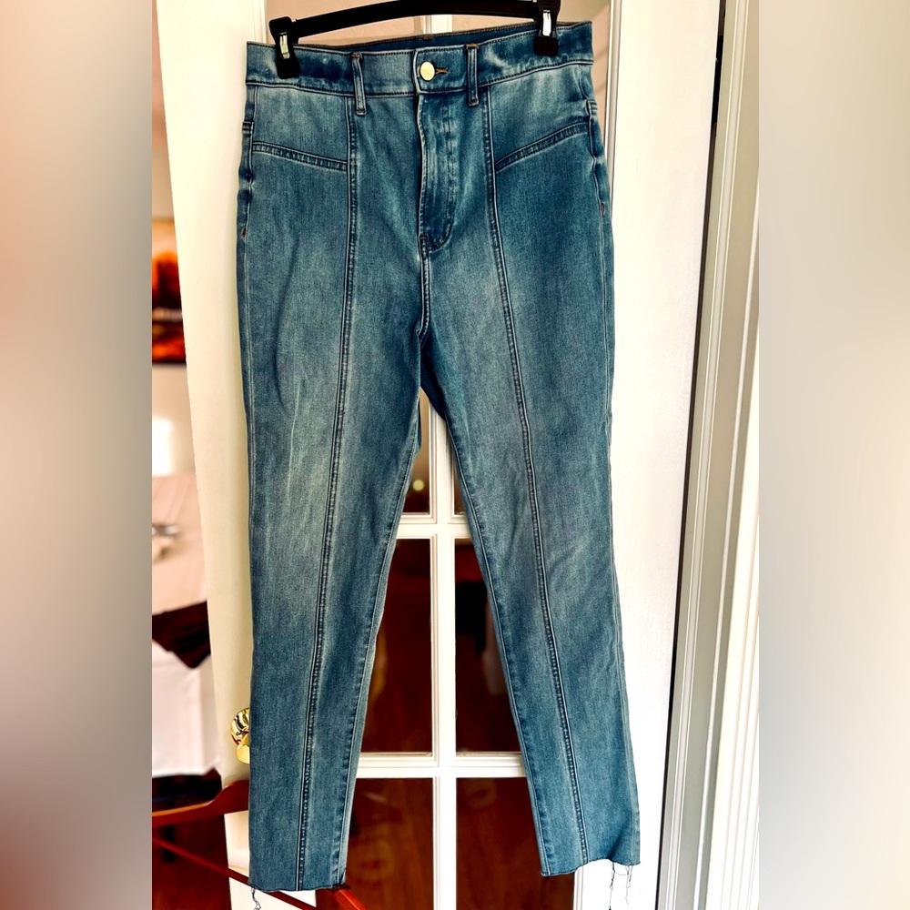 Express Super High Rise Front Seam Skinny Jeans, Size 8 - Picture 2 of 10